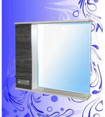 Шкаф-зеркало "Андреа 800"/Вяз Каньон Вековой Графит-Айс /Левый(Правый)