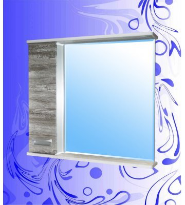 Шкаф-зеркало "Андреа 800"/Дуб Винтаж Графит-Белый /Левый(Правый)