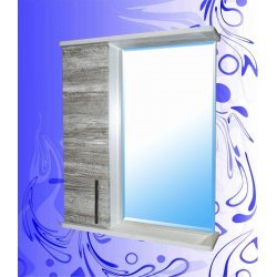 Шкаф-зеркало "Гамма Фасад 600" / Дуб Винтаж Графит-Белый