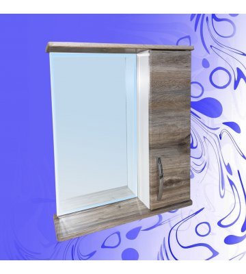 Шкаф-зеркало "Гамма Фасад 600" / Дуб Бомонд Натуральный /Левый(Правый)