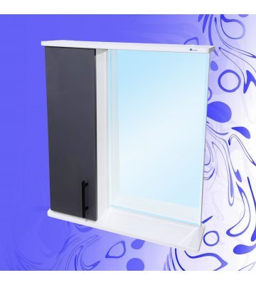 Шкаф-зеркало "Гамма Фасад 600" / Пепел - Лебединный пух  / Левый(Правый)