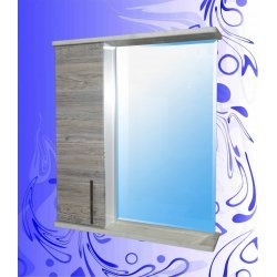 Шкаф-зеркало "Гамма Фасад 600" / Сосна Скания Светлая-Темная