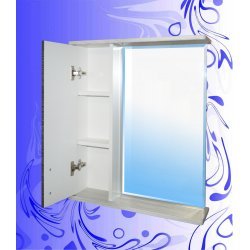 Шкаф-зеркало "Гамма Фасад 600" / Вяз Каньон Вековой Графит-Айс