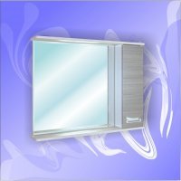 Шкаф-зеркало "Андреа 900" / Сандал Белый-Сандал Серый